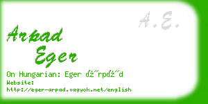 arpad eger business card